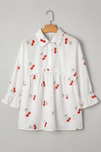 Cherry Whisper Babydoll Blouse