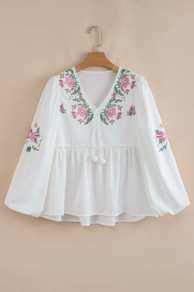 Wildflower Whimsy Peasant Top