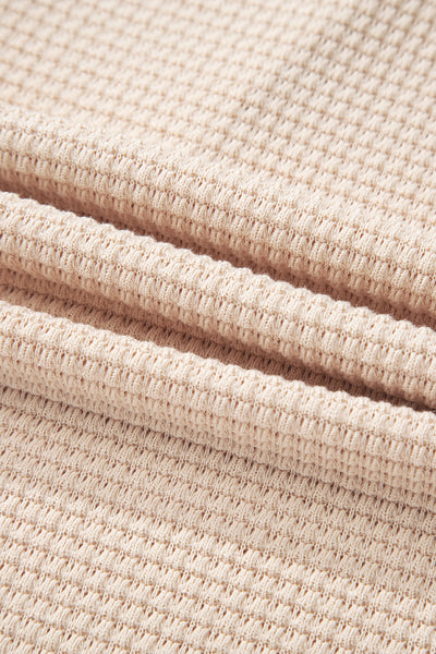 Cream Waffle Hooded Pullover