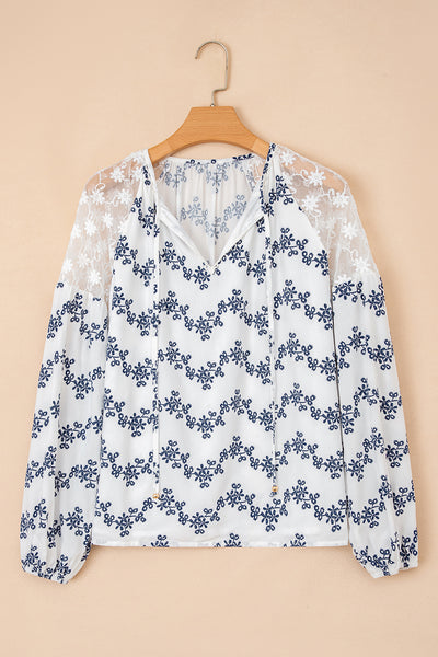 Midnight Bloom Embroidered Blouse