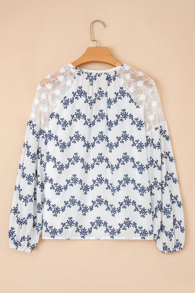 Midnight Bloom Embroidered Blouse