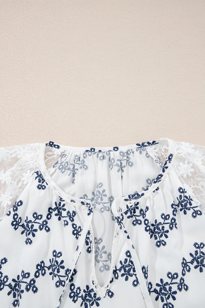 Midnight Bloom Embroidered Blouse