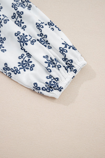 Midnight Bloom Embroidered Blouse