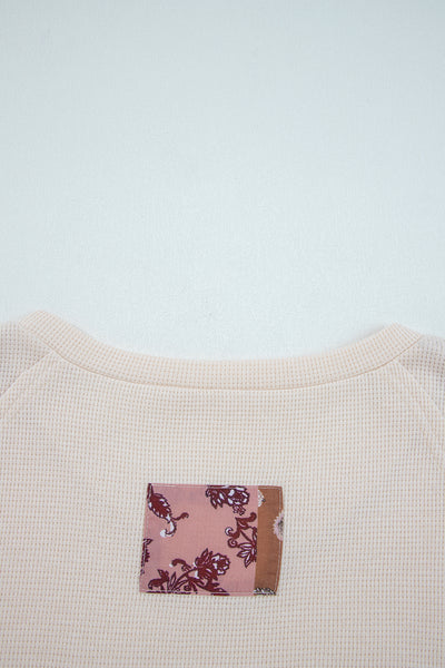 Paisley Patchwork Waffle Top