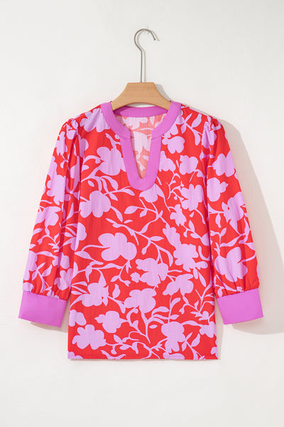 Coral Peony Whisper Blouse
