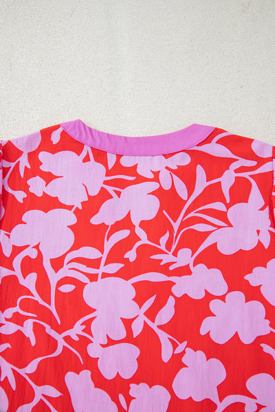 Coral Peony Whisper Blouse