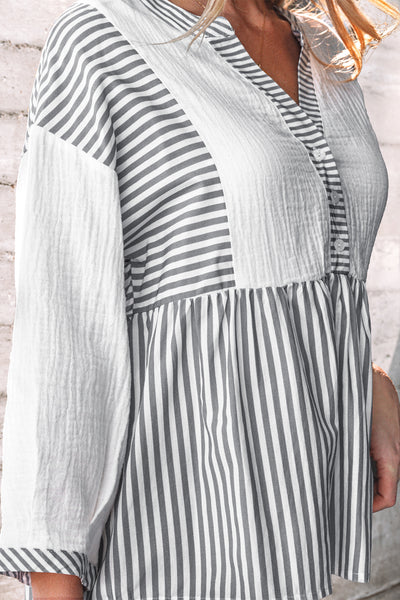 Harbor Light Striped Peplum Blouse