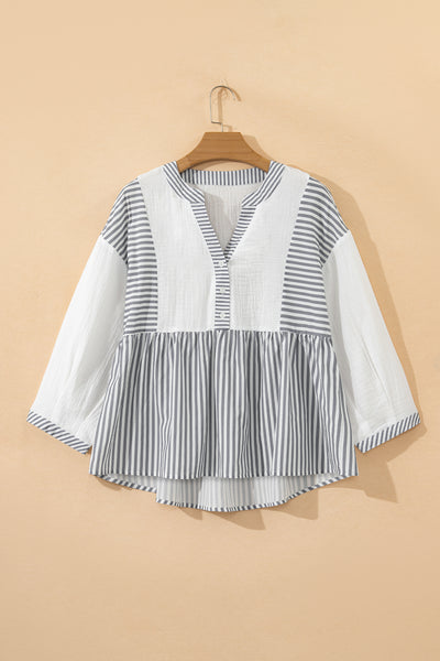 Harbor Light Striped Peplum Blouse