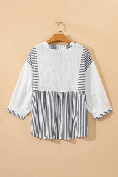 Harbor Light Striped Peplum Blouse