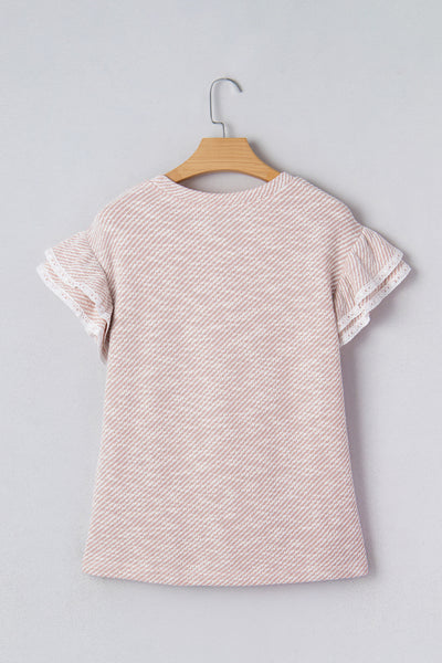 Blush Sweetheart Ruffle Knit Top