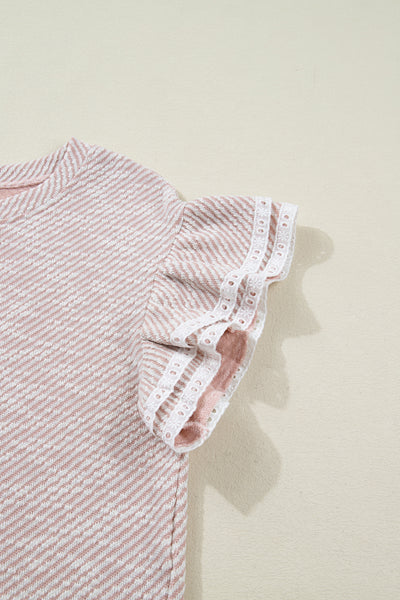 Blush Sweetheart Ruffle Knit Top
