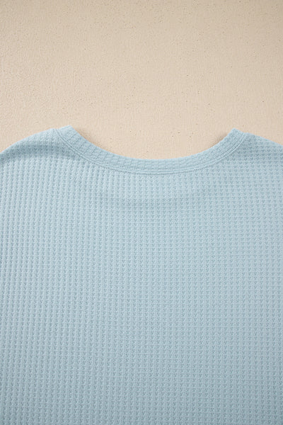 Sky Blossom Waffle Layered Top