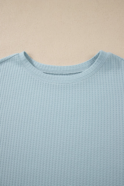 Sky Blossom Waffle Layered Top