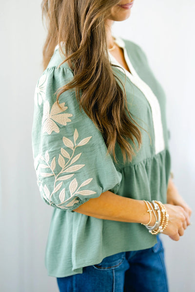 Sage Meadow Embroidered Tunic
