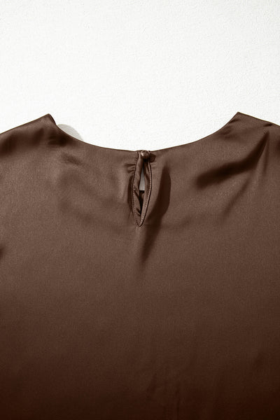 Mocha Midnight Lace Satin Blouse