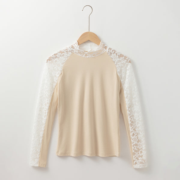 Lace Whispers Mock Neck Top