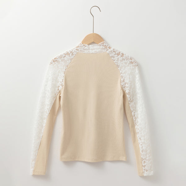 Lace Whispers Mock Neck Top