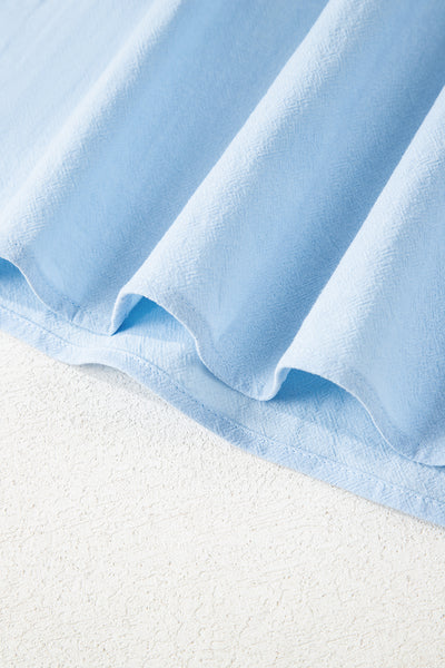 Sky Blue Scallop Flutter Top