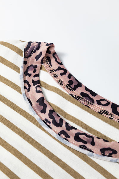 Leopard Trim Stripe Tee