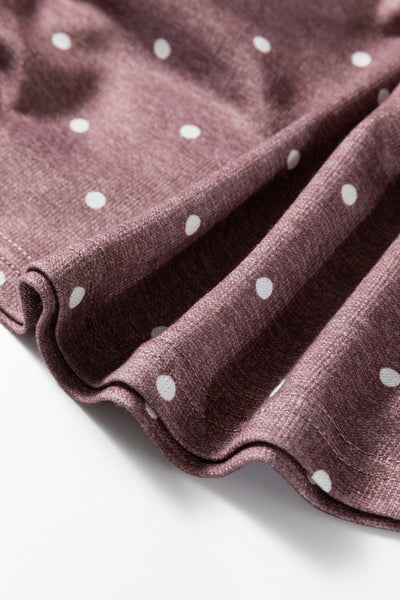 Mocha Dottie Ruched Knit Top