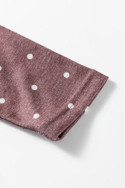 Mocha Dottie Ruched Knit Top
