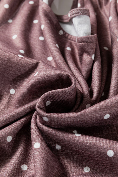 Mocha Dottie Ruched Knit Top