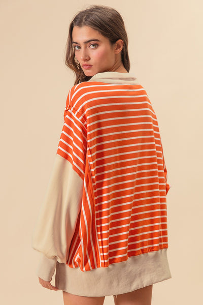 Sunset Stripe Weekend Polo Sweater