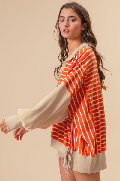 Sunset Stripe Weekend Polo Sweater