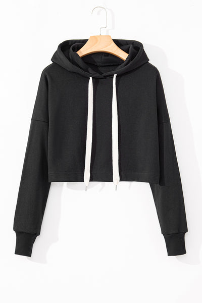 Cozy Contrast Cropped Hoodie