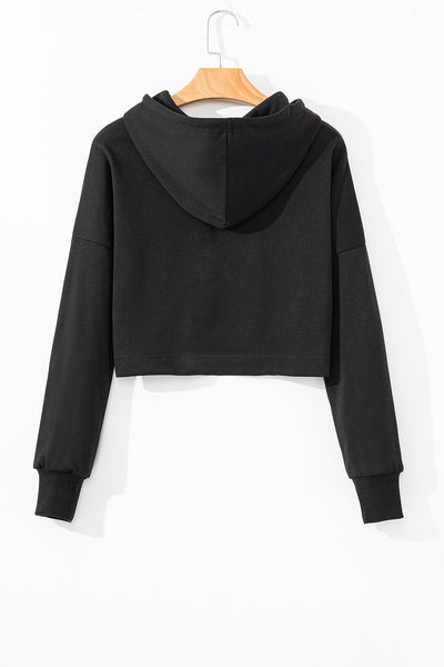 Cozy Contrast Cropped Hoodie