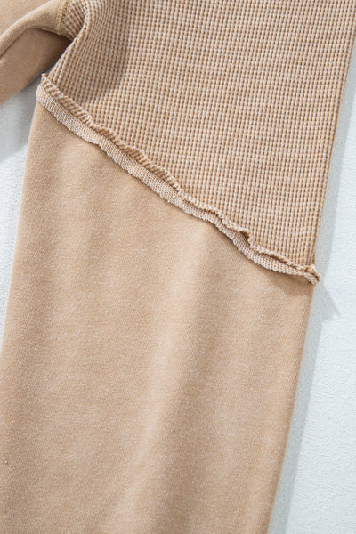 Laidback Contrast Waffle Knit Top