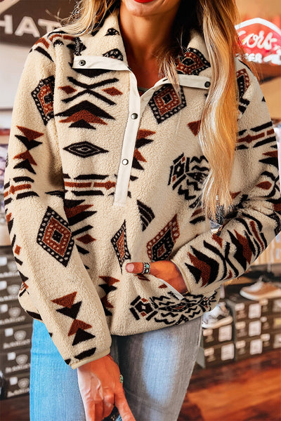 Southwest Cozy Sherpa Pullover