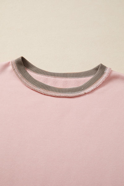 Blush Harmony Waffle Pullover