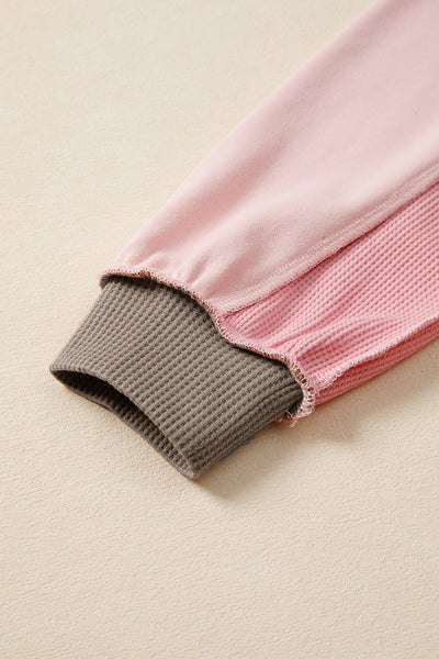 Blush Harmony Waffle Pullover