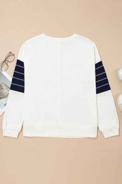 Coastal Stripe Pocket Sweatshirt