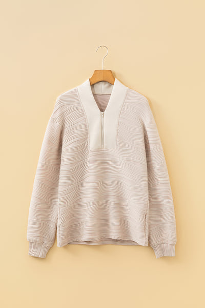 Soft Current Textured Half-Zip Top