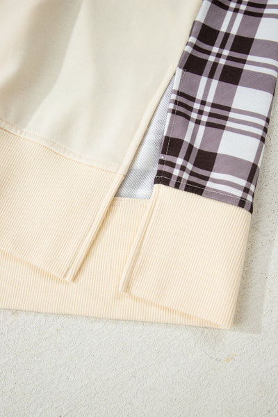 Plaid & Cozy Contrast Hoodie