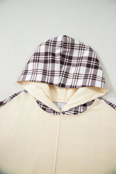 Plaid & Cozy Contrast Hoodie