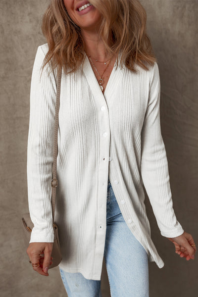 Frost Glow Ribbed Cardigan