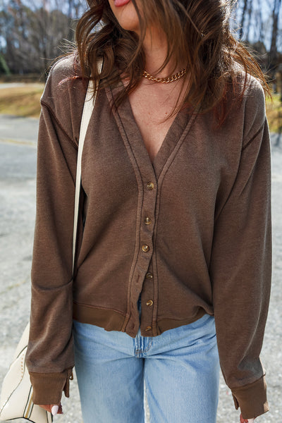 Mocha Mist Button Cardigan