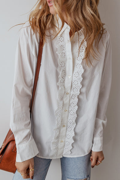Garden Lace Ruffle Blouse