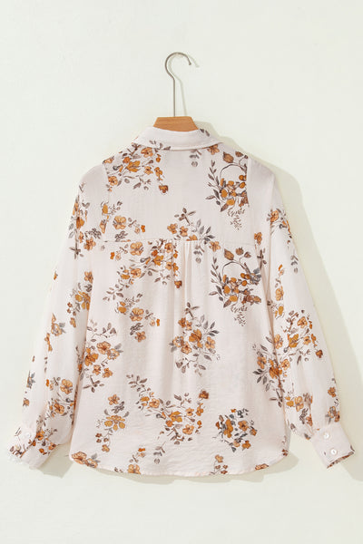 Golden Meadow Bloom Button-Up Blouse