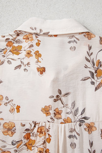 Golden Meadow Bloom Button-Up Blouse