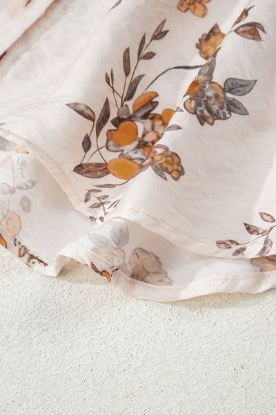 Golden Meadow Bloom Button-Up Blouse