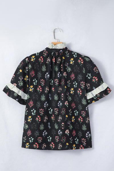 Midnight Wildflower Ruffle Shirt