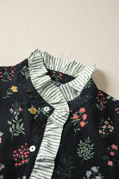 Midnight Wildflower Ruffle Shirt