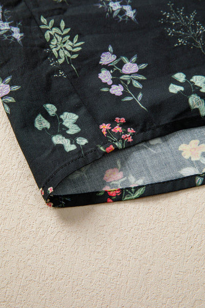 Midnight Wildflower Ruffle Shirt