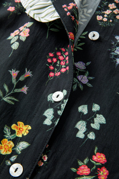 Midnight Wildflower Ruffle Shirt