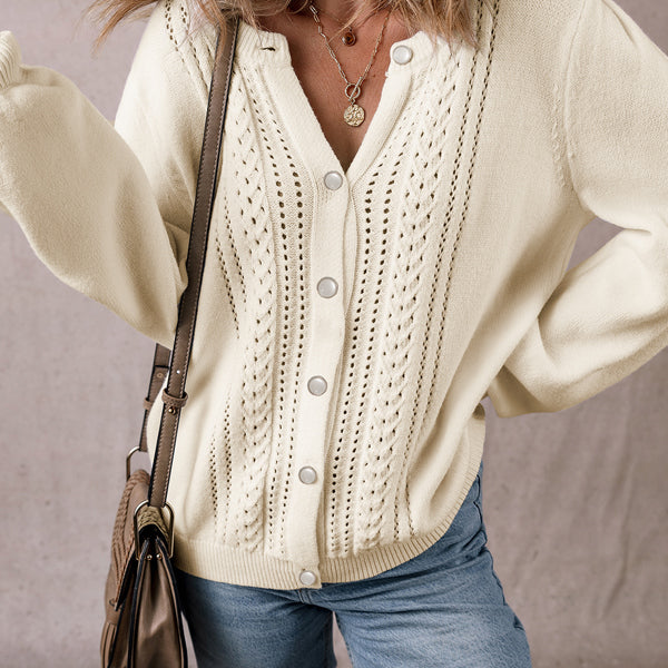 Ivory Glow Cable Cardigan