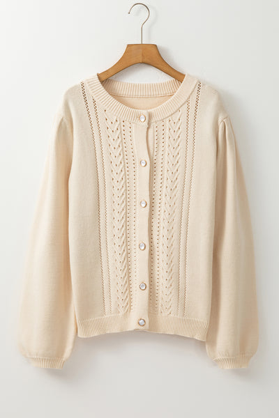 Ivory Glow Cable Cardigan